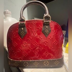 Designer Inspired Red and Brown Mini Bag